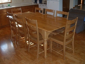solid local oak dining room set