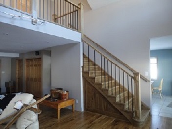 solid staircase in Manitoba oak