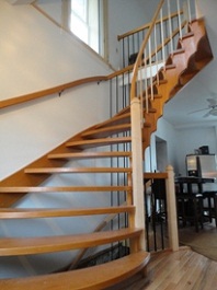 custom curved open stairs