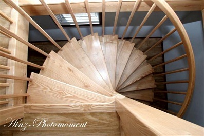clear ash spiral stairs